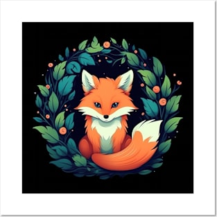 Cute Fox Illustration Posters and Art